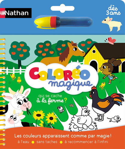 NATHAN Coloréo Carte de colorat magică cu apă nelimitată pentru copii de la 3 ani