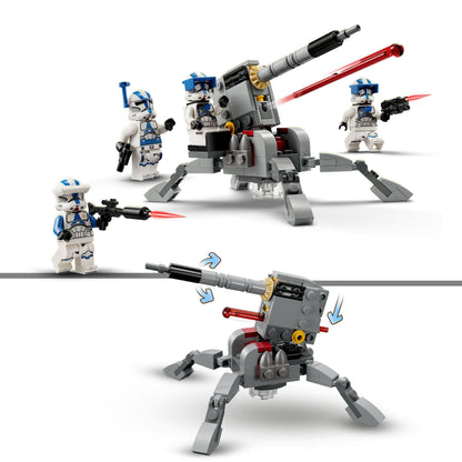LEGO Star Wars™ Pachet de Luptă: Soldați Clon de la 501, Set de Bătălie, Vehicul AV-7, Jucărie de Construit, Mini Figuri, Războaiele Clon 75345
