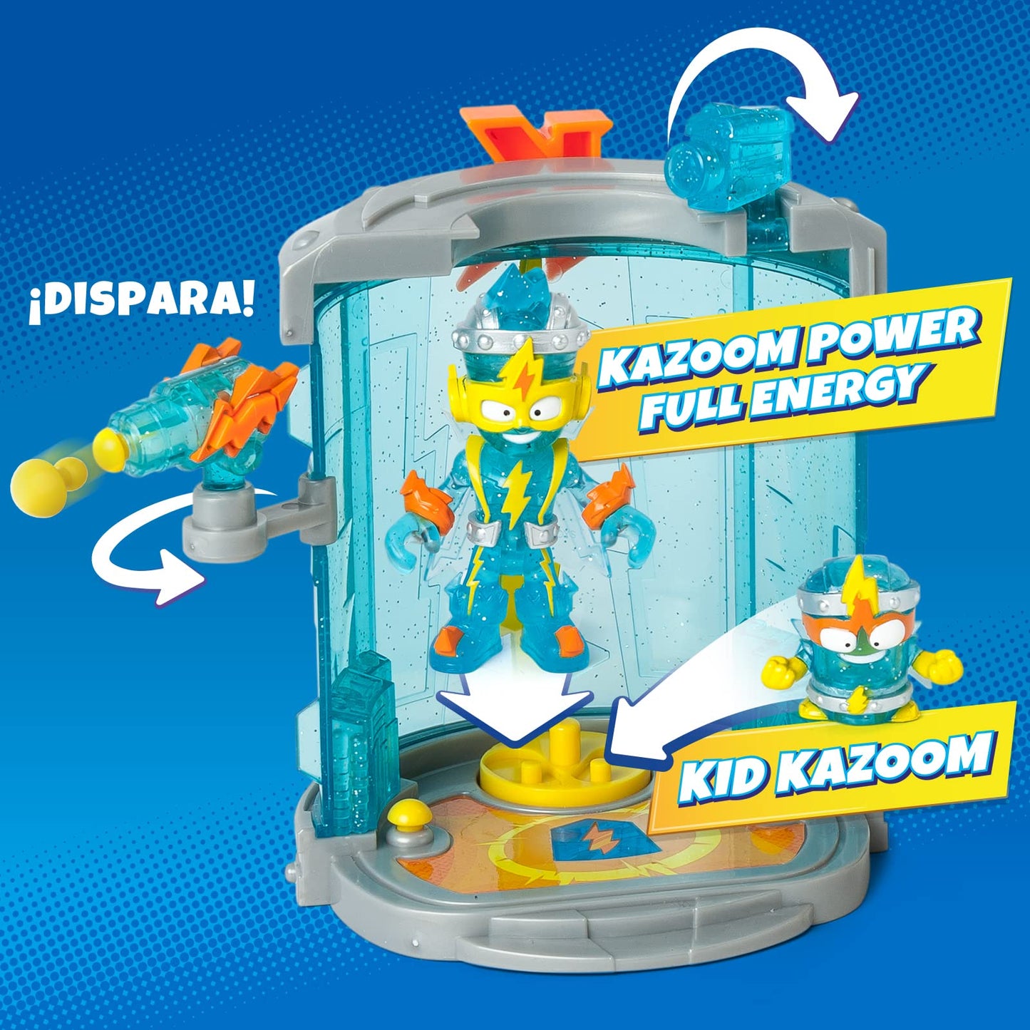 SUPERTHINGS Baza Secretă Kazoom Power, Include 1 Kazoom Kid și 1 SuperThing exclusiv, plus multe Accesorii