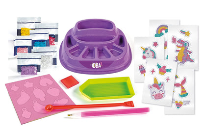 Clementoni Idea Set creativ Sparkly Creations cu stickere 3D diamant pentru copii de la 7 ani