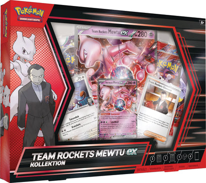 Pokémon TCG Colecție Team Rocket Mewtu-ex, 4 booster