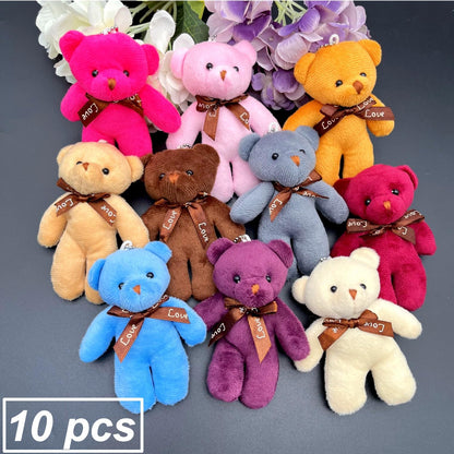 JZK Set 10 Brelocuri Ursuleți Pluș Multicolori