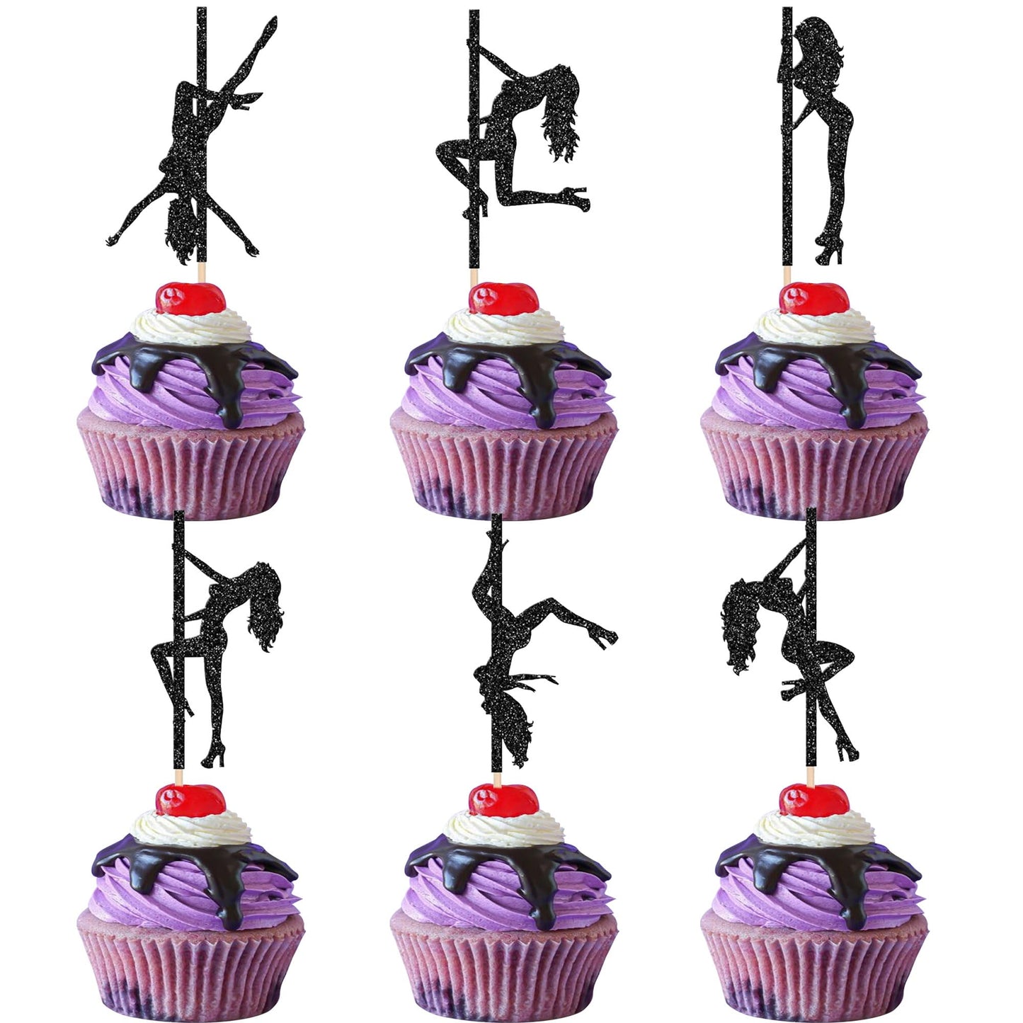 SYKYCTYC 30 Topper Cupcake Pole Dance cu Sclipici