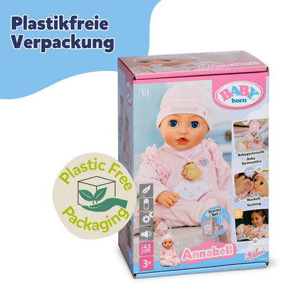 BABY Born Annabell Păpușă bebeluș moale 43 cm cu 7 funcții electronice și sunet de la 3 ani