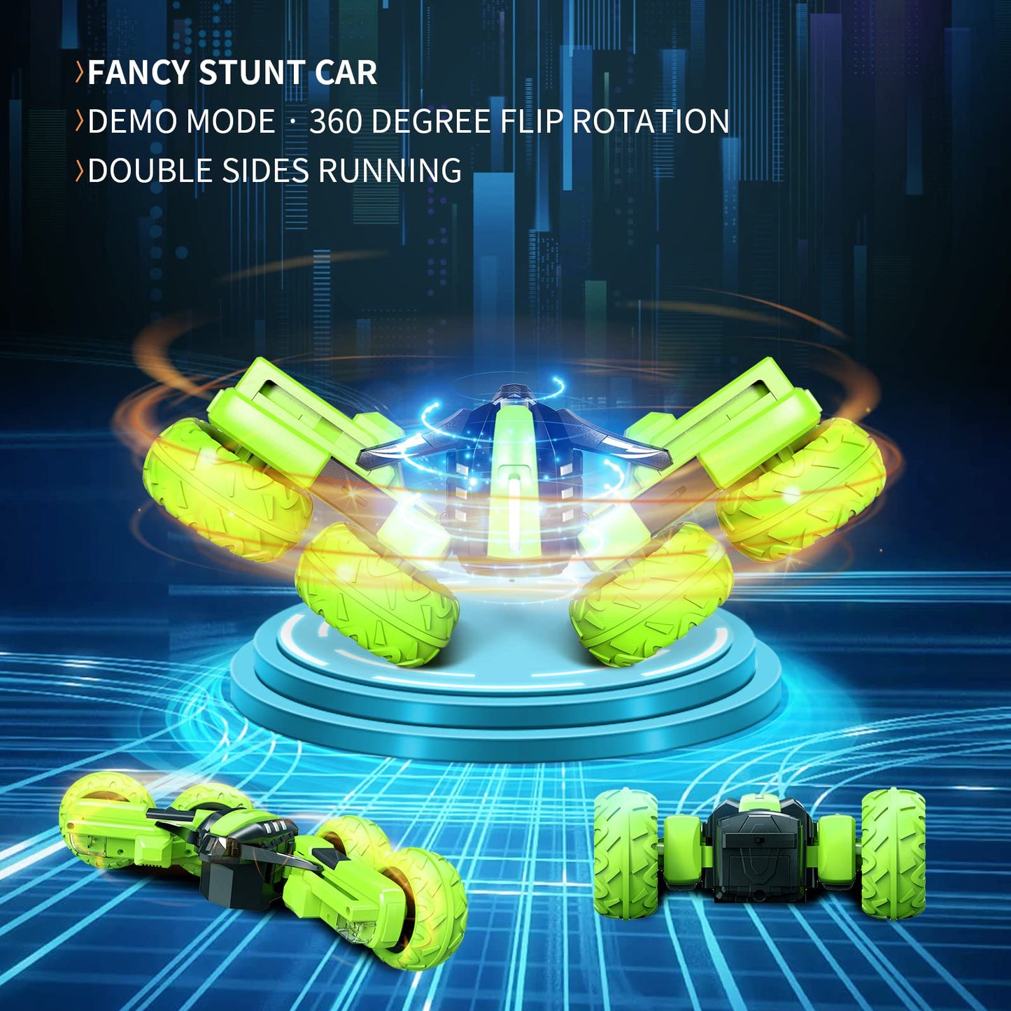 Amicool G03080R Mașină RC Offroad 4WD cu Rotire 360° și LED pentru Copii 6-12 Ani