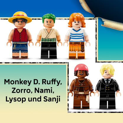 LEGO 75639 One Piece Nava Going Merry, 5 minifiguri, 10+ ani