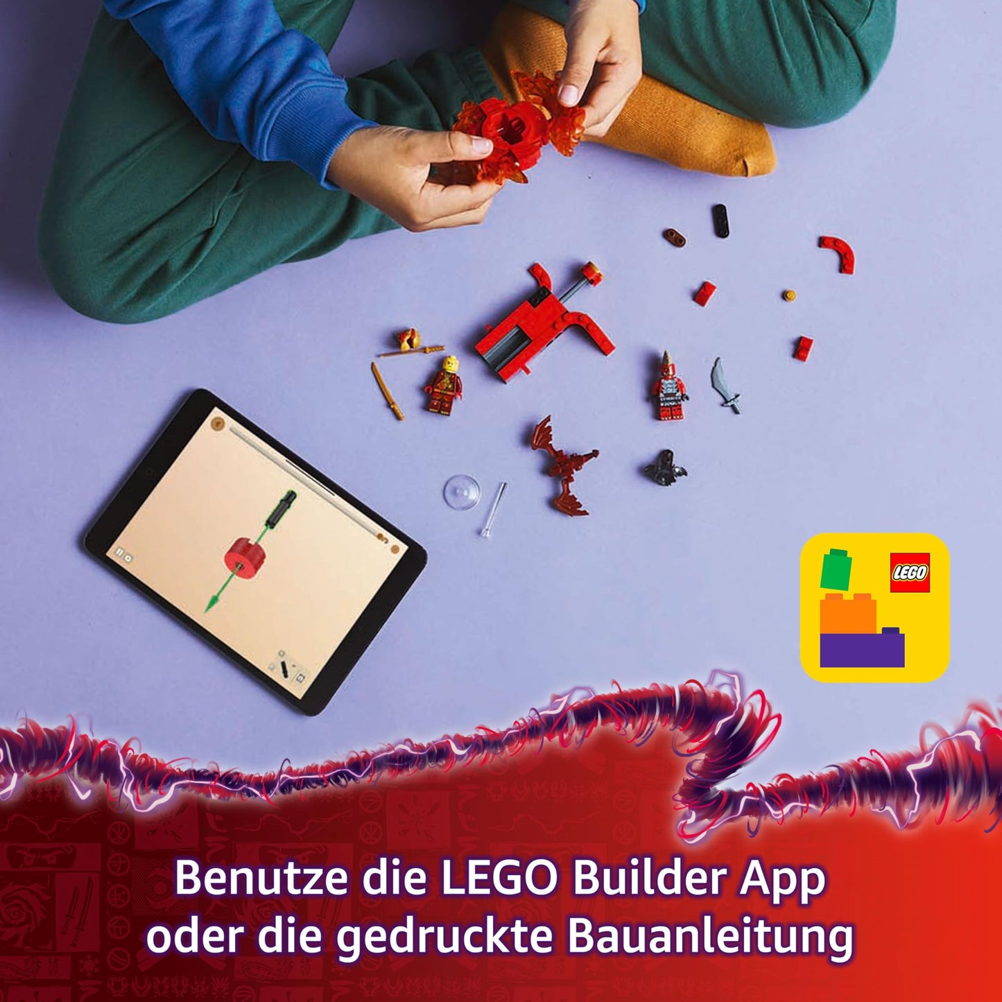 LEGO NINJAGO Spinner Spinjitzu al lui Kai - Jucărie Ninja cu 2 Minifiguri - Set de joacă mic pentru copii - Cadou pentru băieți și fete de la 6 ani 71823