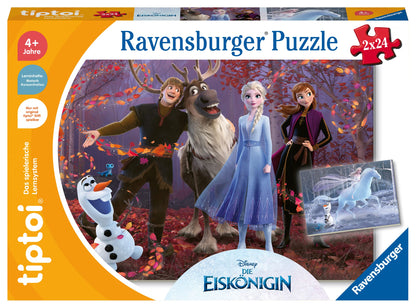 Ravensburger tiptoi Puzzle Regatul de Gheata, 2x24 piese, 4+ ani