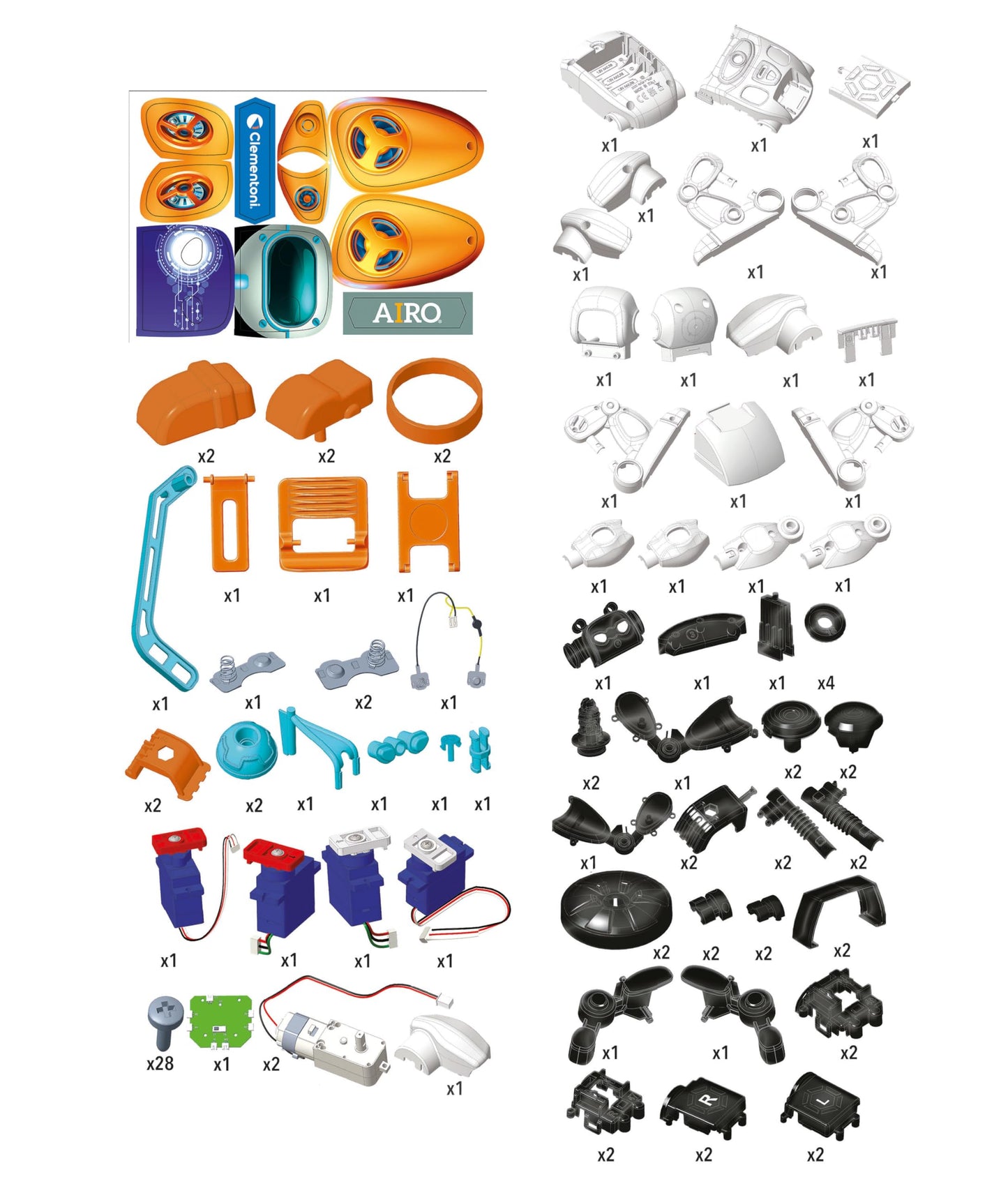 Clementoni Robotics Airo Robot AI de asamblat, 6 motoare, 9+