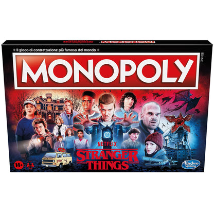 Hasbro Gaming Monopoly Stranger Things - Joc de societate pentru adulți și adolescenți, 6 jucători, de la 14 ani, 41 x 400 x 267 mm, limbă italiană.