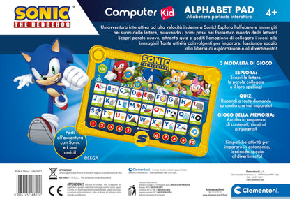 Clementoni 16822 Set de învățare electronic cu alfabet Sonic pentru copii 4+ ani (italiană)