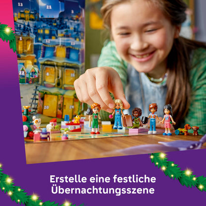 LEGO Friends 42668 Set de construcție Advent Calendar 2025 cu 24 surprize, 5 minifigurine și 5 figurine animale pentru copii de la 6 ani
