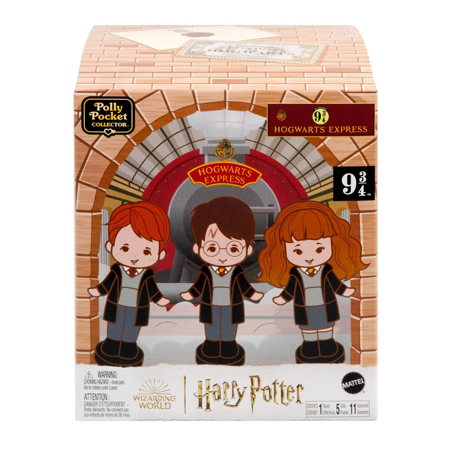 Set de colecție Polly Pocket Harry Potter cu 5 păpuși și 11 accesorii, HRD56