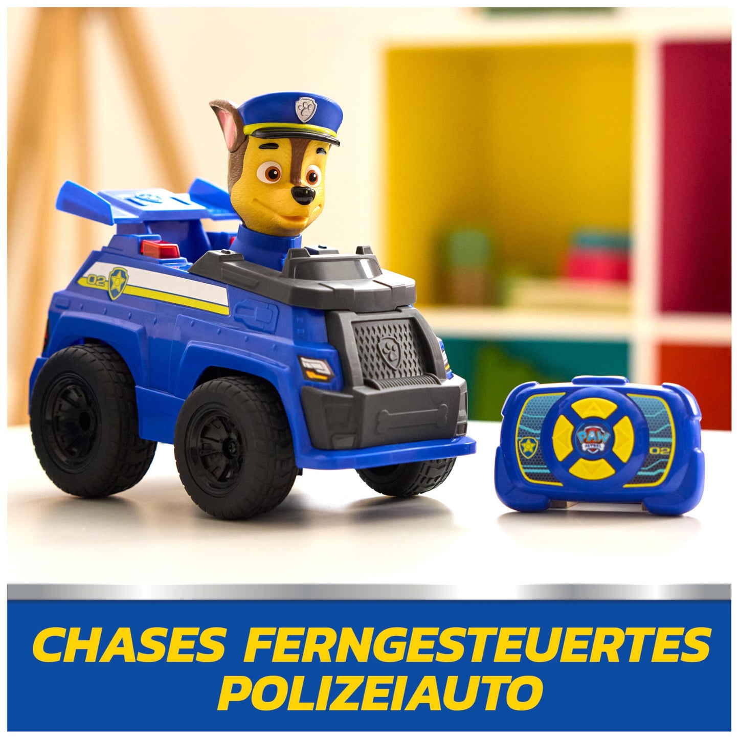 PAW PATROL Chase Mașinuță de poliție cu telecomandă și efecte luminoase 25 cm pentru copii de la 3 ani