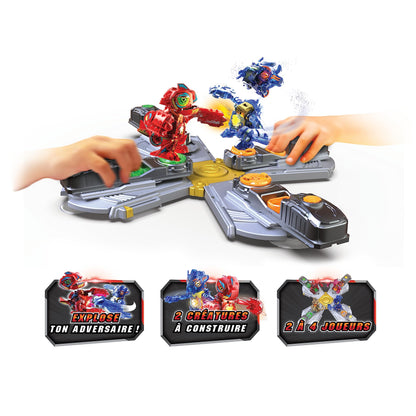 YCOO - Biopod Kombat Deluxe Arena - 2 creaturi electronice cu efecte sonore și de lumină - 2 baze - 10 modele de colecție - baterii LR44 incluse - jucărie pentru copii de la 5 ani