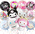 DIUKES Birthday Balloons Set de 12 Baloane pentru Fete, Baloane din Folie cu Tematică de Desene Animate, Accesorii pentru Petrecerea de Ziua Fetei