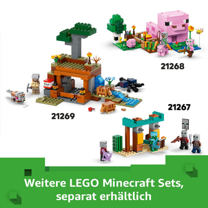 LEGO Minecraft 21270 Set de construcție Casa vacii ciupercă cu 500 piese pentru copii de la 8 ani