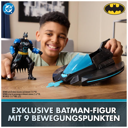 DC Comics Batman Ninja Set de joacă Batwing cu lansator de proiectile și păpușă de acțiune 15 cm pentru copii de la 4 ani