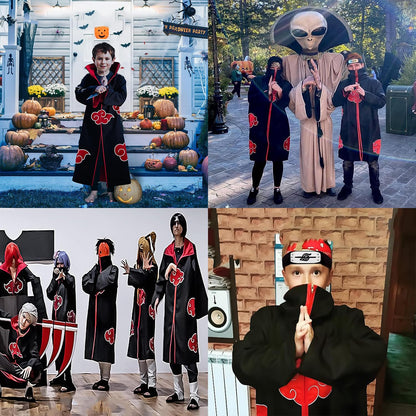 JMOCD Akatsuki Uchiha Itachi Mantou Cosplay Unisex pentru Copii și Adulți pentru Halloween și Crăciun (M)