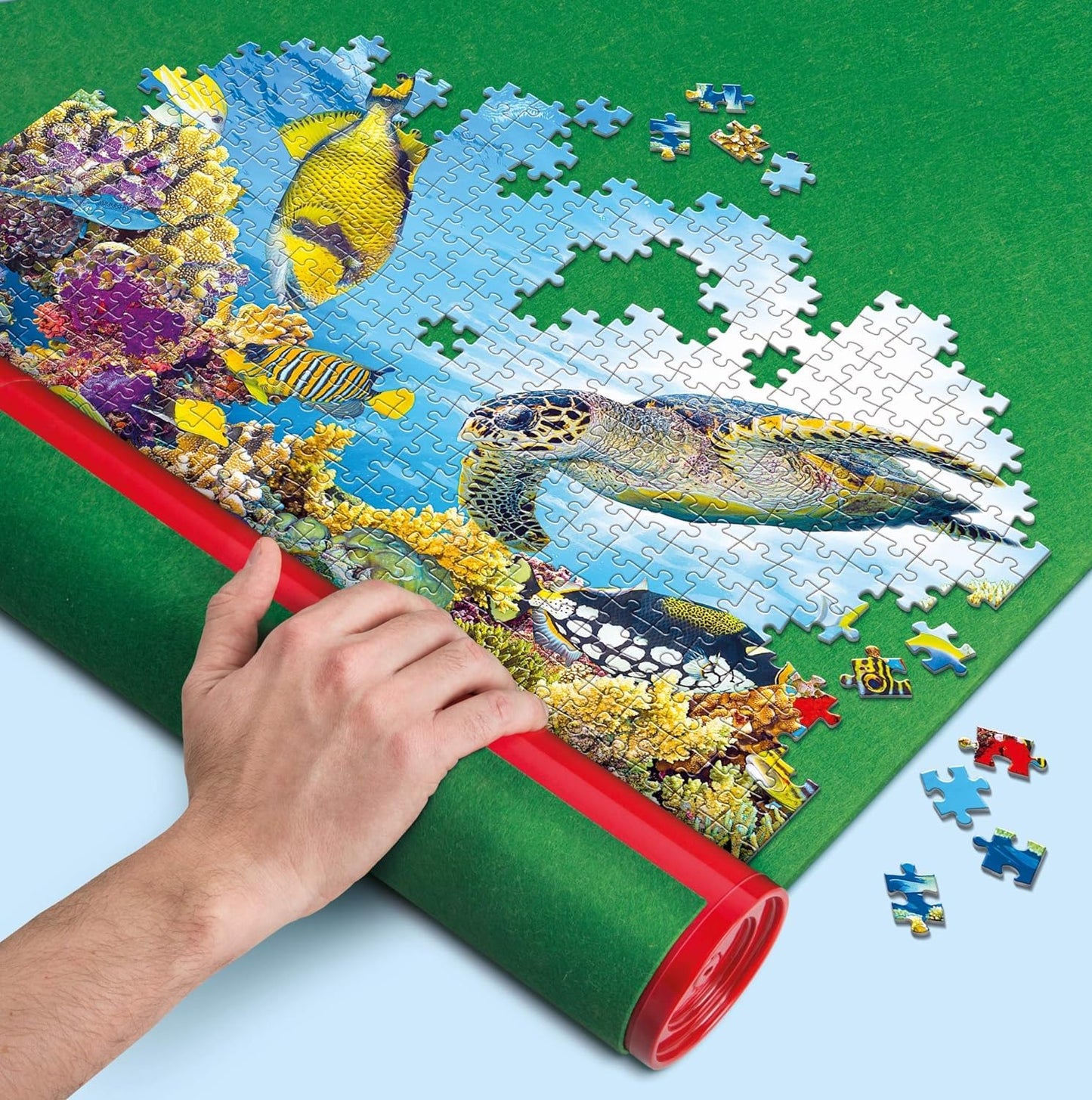 Clementoni Covor pentru Puzzles Verde, 3