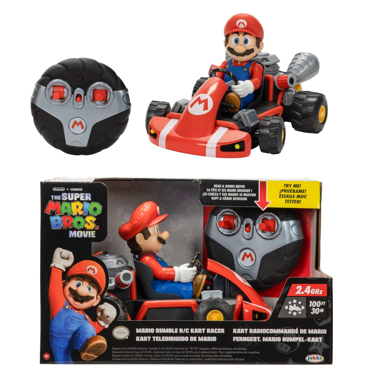 JAKKS Super Mario Mașinuță cu telecomandă Rumble