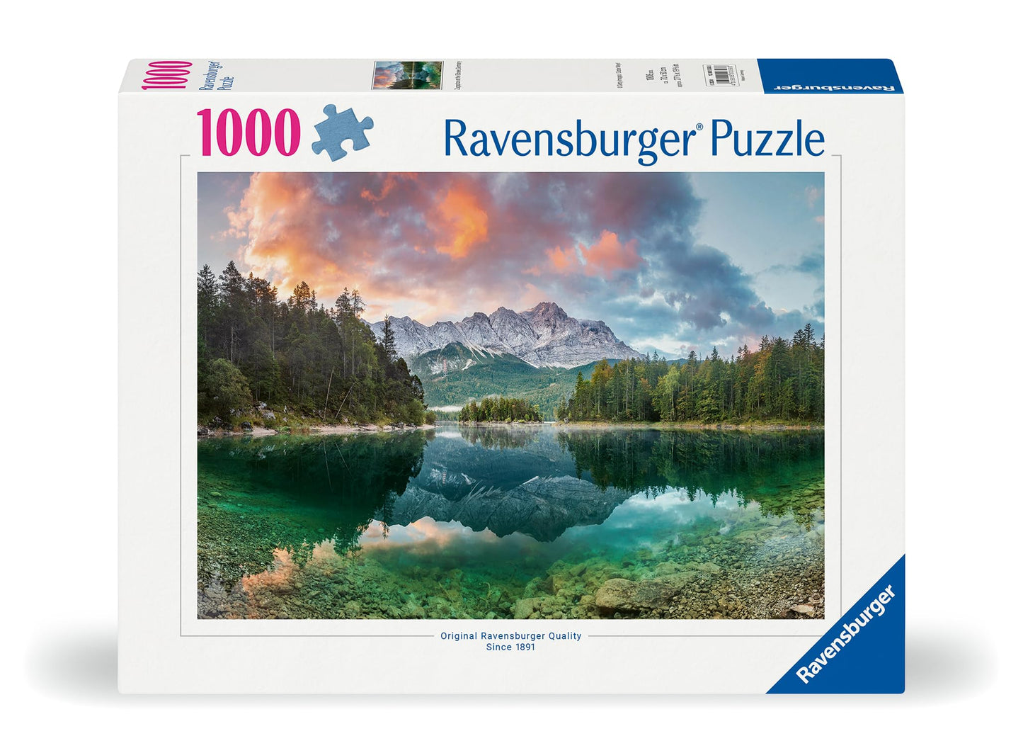 Puzzle Ravensburger 12000358 - Zugspitze am Eibsee - 1000 piese pentru adulți și copii de la 14 ani, peisaj natural