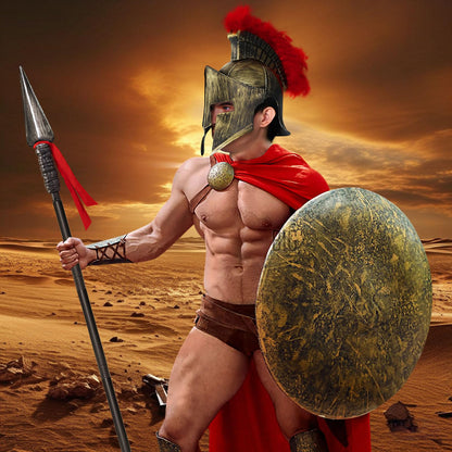 Spinosaurus Casca Romană pentru Adulți - Casca Spartan Gladiator, Helm de Războinic, Cosplay, Accesorii Costume, Îmbrăcăminte Fancy