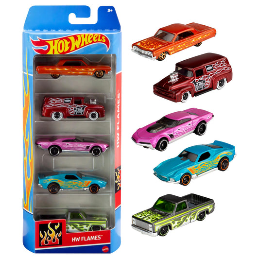 Hot Wheels 1806 Set de mașinuțe, 5 piese, 1:64, cu detalii realiste, jucărie auto, de la 3 ani