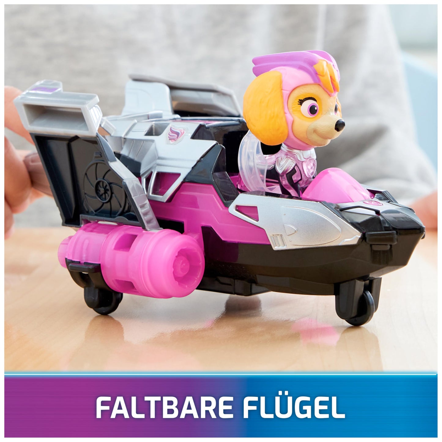 PAW Patrol: Filmul Mighty, Vehicul de Supererou Skye cu Figurina Câine, Avion cu Efecte de Lumină și Sunet, Jucărie pentru Copii de la 3 Ani