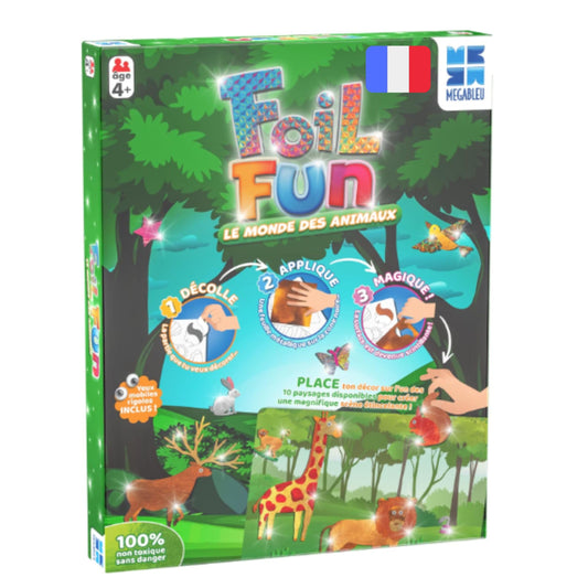 Megableu Foil Fun Set creativ cu foi metalice Regatul animalelor activitate creativă pentru copii de la 4 ani