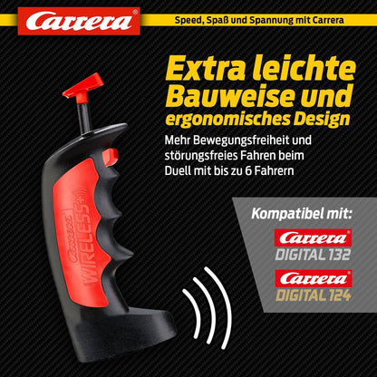 Set Carrera Wireless Duo Digital 132/124 Pista de Curse | Controler Wireless 2,4 GHz cu 15 m Rază de Acțiune | Conducere Fără Interferențe | Baterie Lithium Polymer | Compatibil cu Carrera DIGITAL 124 & 132