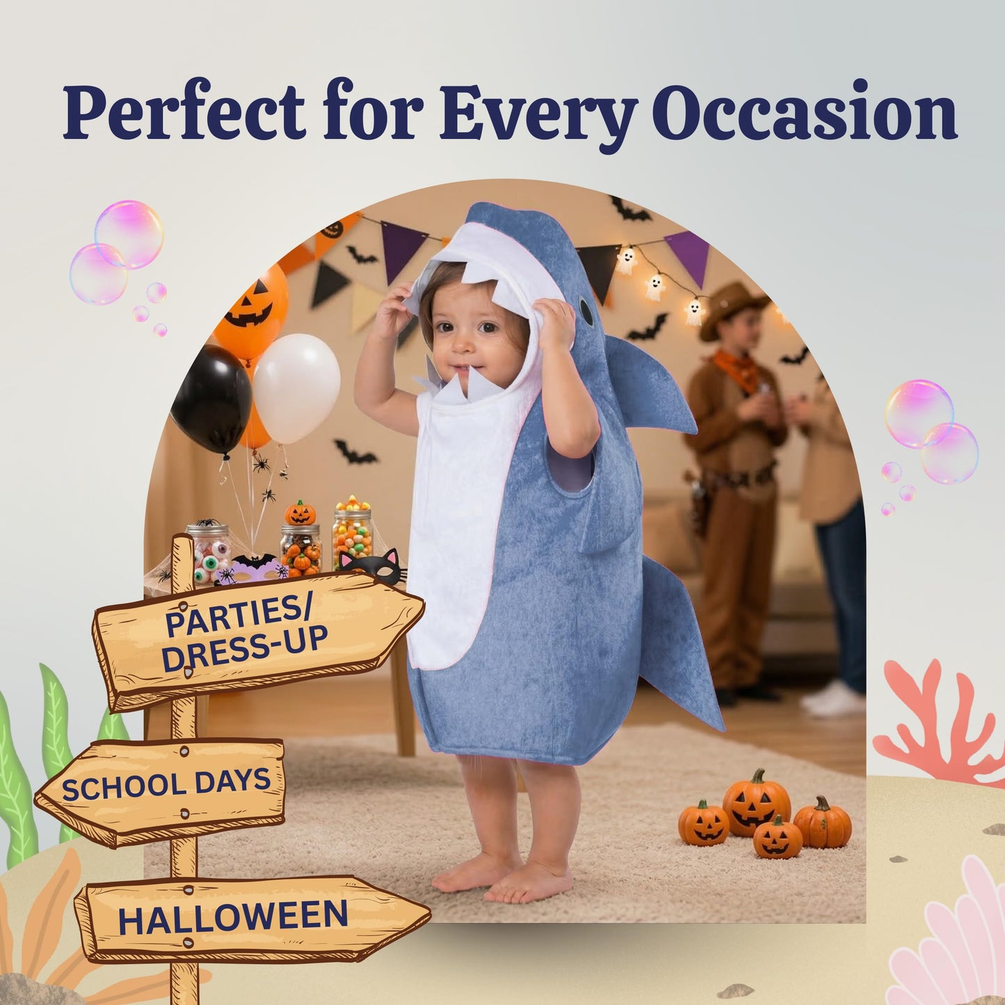 Dress Up America Baby Shark Costum Hai pentru Copii Costum de Halloween
