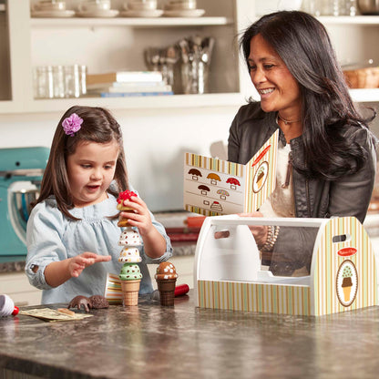 Melissa & Doug Stand înghețată din lemn, 28 piese, 3+ ani