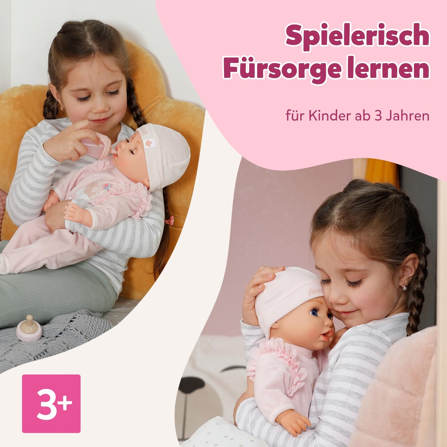 BABY Born Annabell Păpușă bebeluș moale 43 cm cu 7 funcții electronice și sunet de la 3 ani
