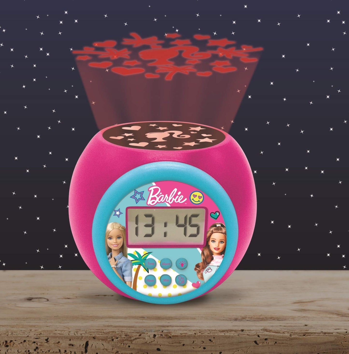 Ceas deșteptător Lexibook Barbie cu funcție de snooze, lumină de noapte cu timer, ecran LCD, funcționare pe baterii, RL977BB