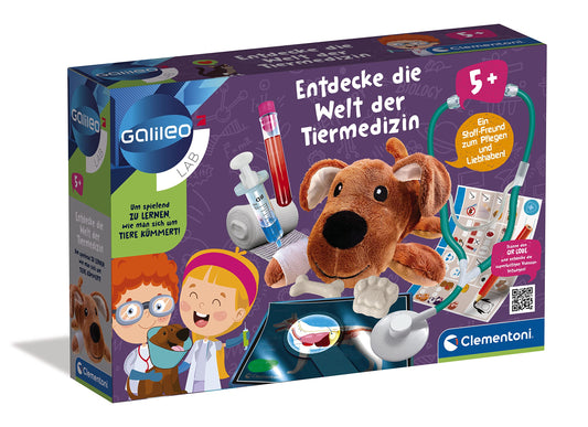 Clementoni Galileo Lab – Descoperă lumea medicinei veterinare, set de joc captivant cu multe ustensile și informații utile, pentru viitorii veterinari de la 5 ani, Clementoni 59262