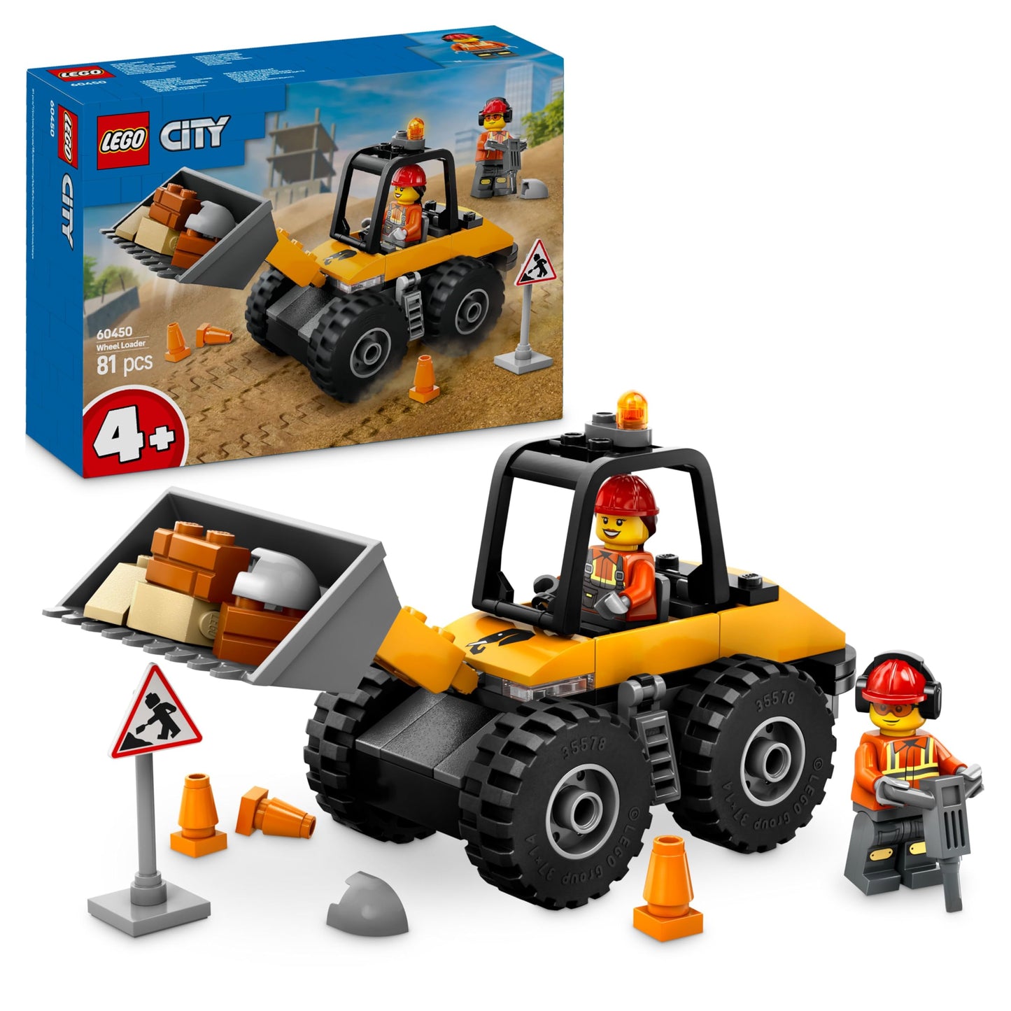 LEGO City 60450 Excavator Radlader, 4+ ani