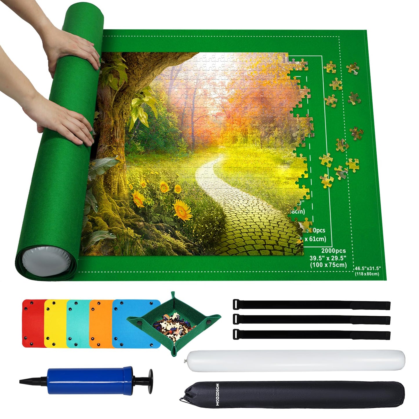 Mozooson Covor puzzle roll-up, 118x80 cm, 2000 piese