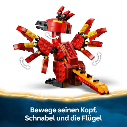 LEGO Harry Potter Fawkes: Jucărie Dumbledore's Phoenix cu Pălăria Vorbitoare, Sabia Gryffindor & Baby Fawkes – 76448