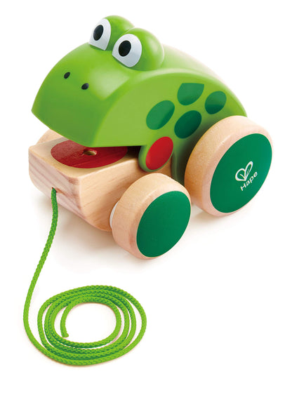 Hape Broască de tras din lemn Fridolin, 12+ luni