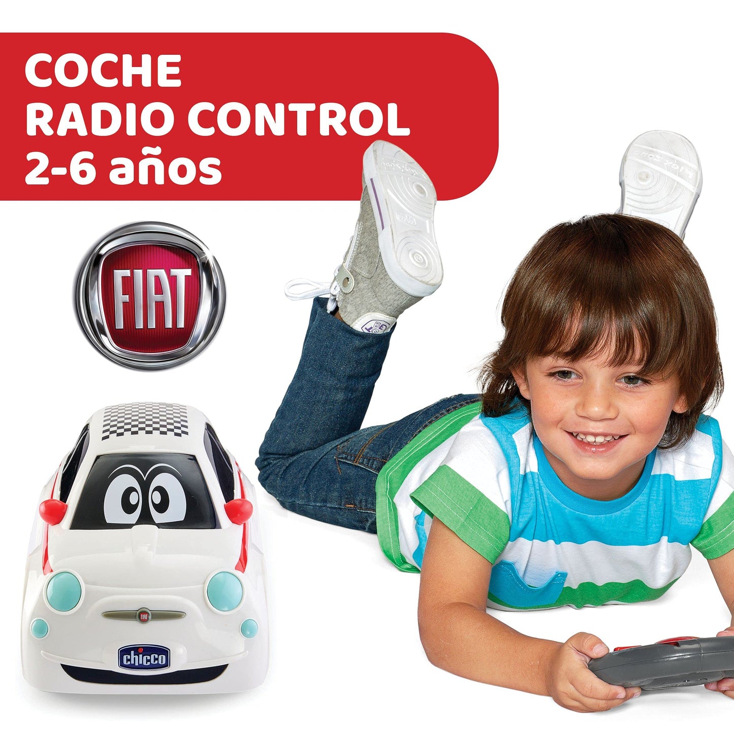 Jucarie Chicco Masinuta cu telecomanda Fiat 500 RC Sport, 3-6 ani+
