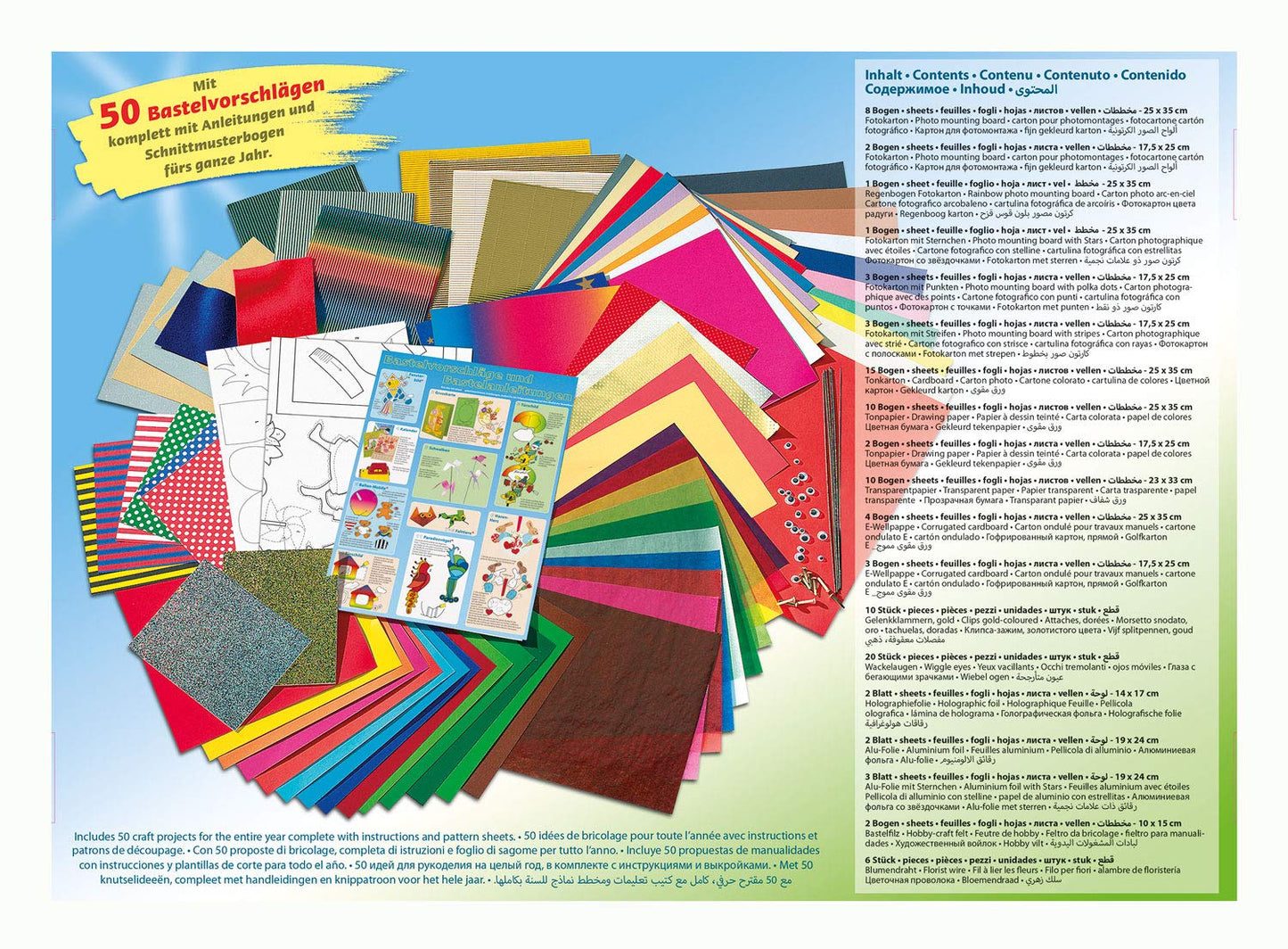 folia 50915/1 Set de creație Jumbo cu 107 piese, selecție uriașă de materiale pentru copii și adulți