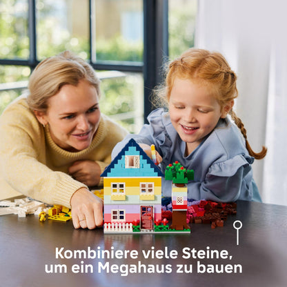 LEGO Classic Case Creative, Set de Piese pentru Copii, Jucărie de Construcție cu 850 de Piese, Jucărie pentru Construirea Caselor cu Accesorii, Cadou pentru Băieți și Fete de la 4 Ani 11035