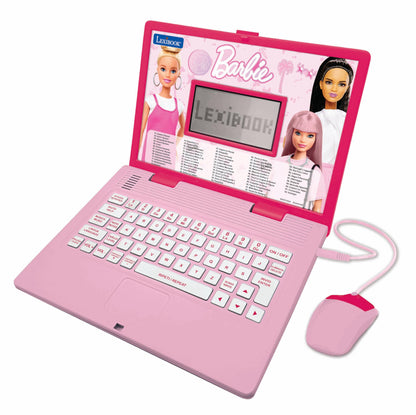 Laptop educativ Lexibook JC598BBi5 Barbie, bilingv (engleză/italiană), cu 124 de activități pentru învățare, joacă și muzică, roz.