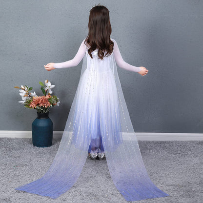 Rochie de prințesă ELSA pentru fete cu accesorii - Costum de Crăciun, Halloween, Carnaval, petrecere de ziua de naștere.