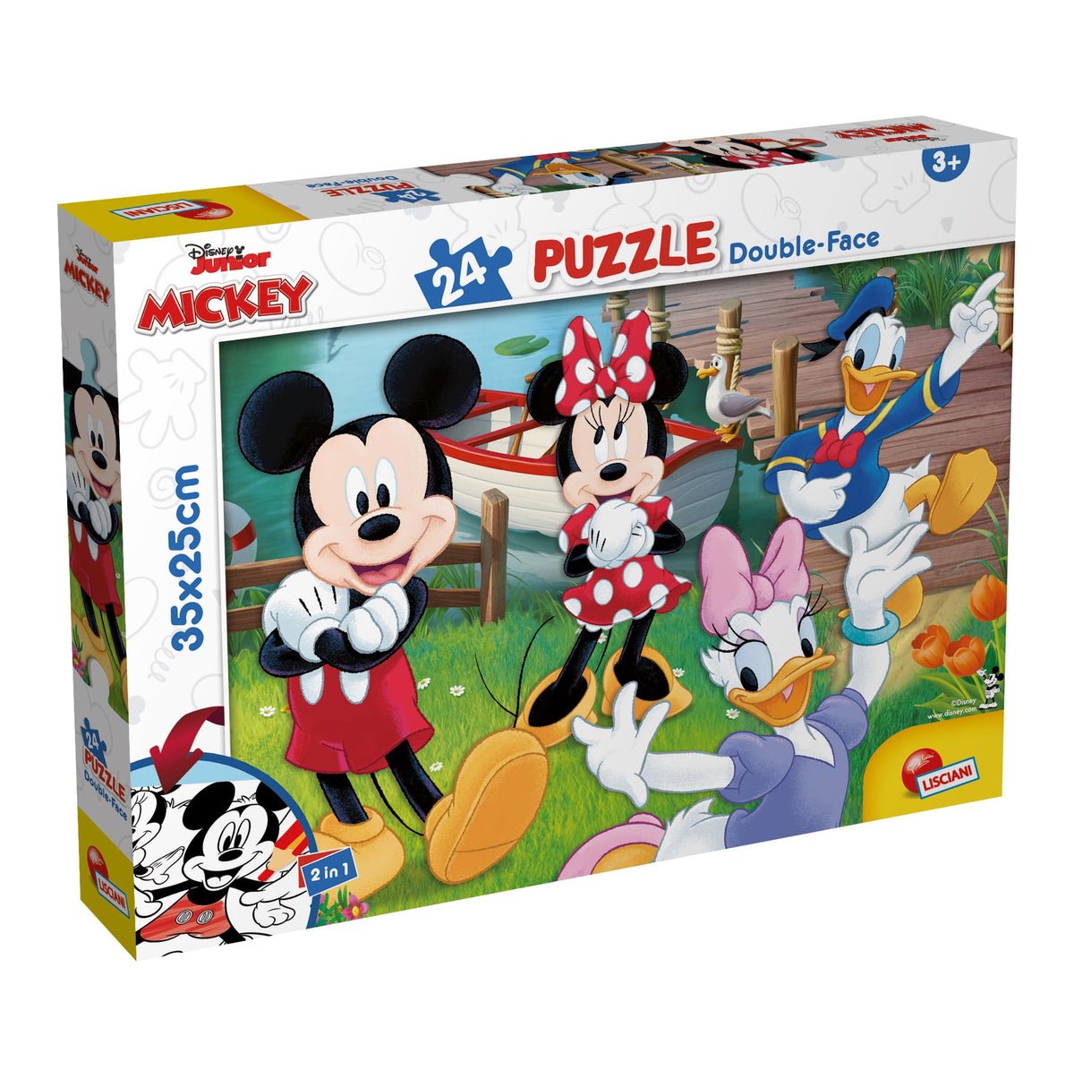 Lisciani Mickey MaxiPlus Puzzle dublu față 24 piese pentru copii de la 3 ani