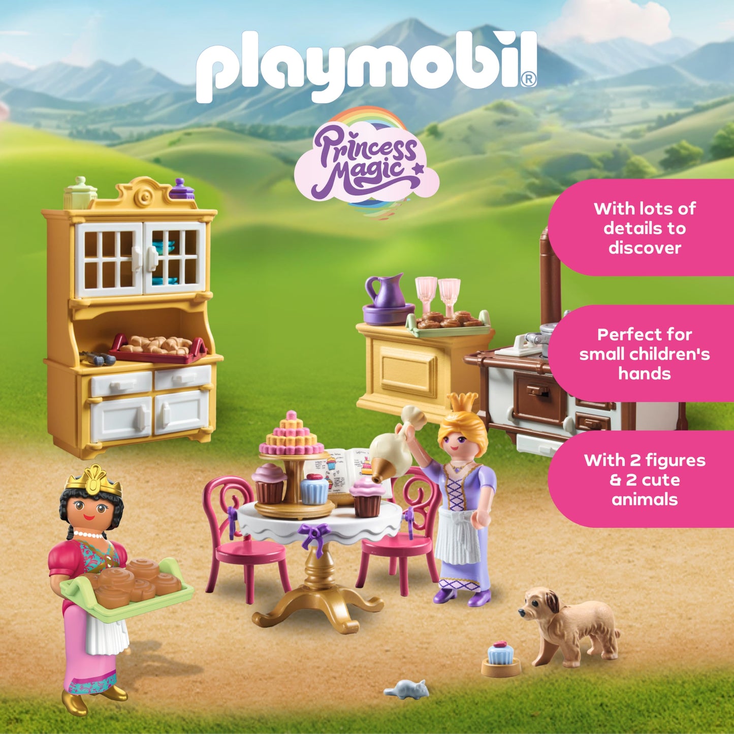 PLAYMOBIL Princess Magic Set de joacă Bucătărie Regală pentru prințese 4+ ani (roz)