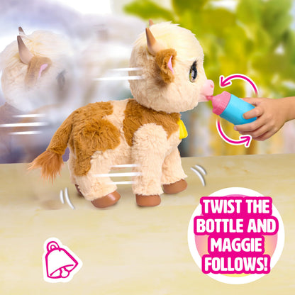 Just Play furReal Maggie Vaca interactiva din plus, 28cm, 4+