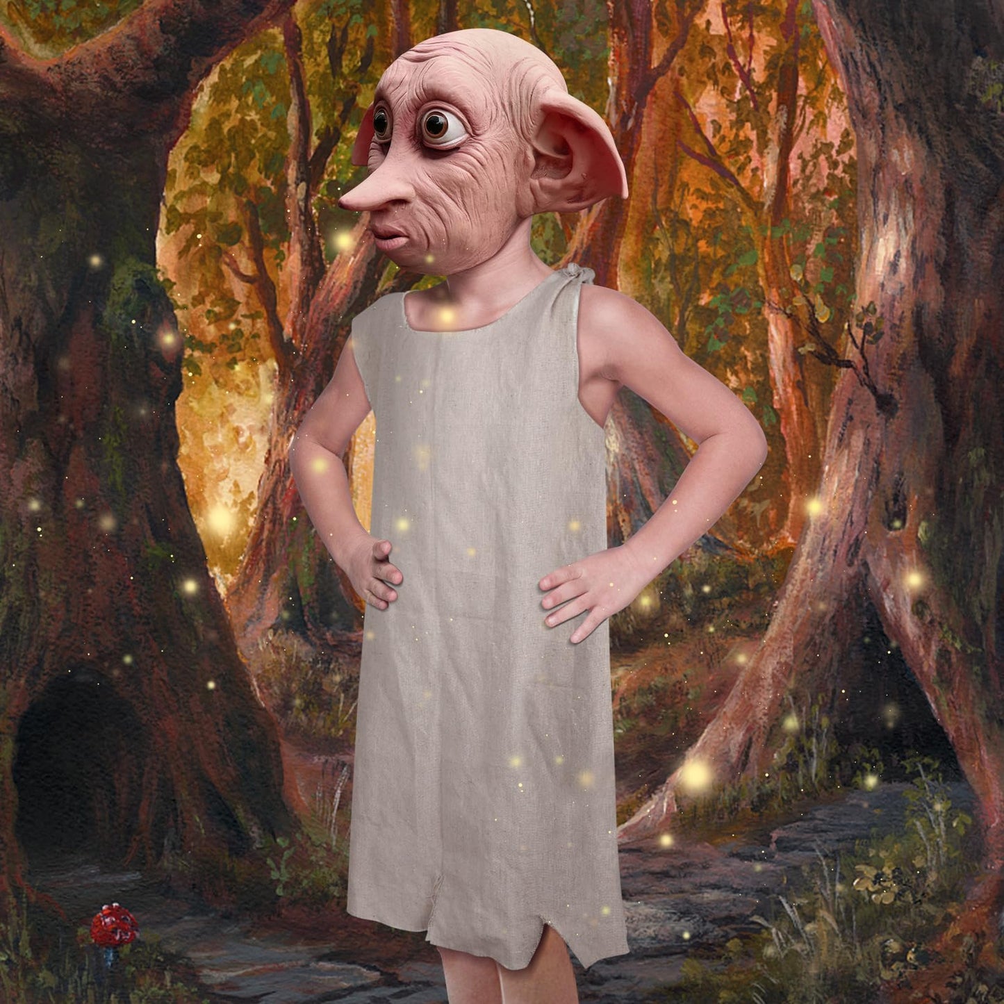 SINSEN Costum Dobby cu masca latex, Halloween copii