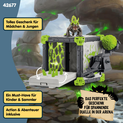 SCHLEICH ELDRADOR Creatures | Schleich Battlecave Stone Chameleon | Caves de Bătălie stivuite în Arenă | Jucărie pentru 7 ani+ | 34 piese